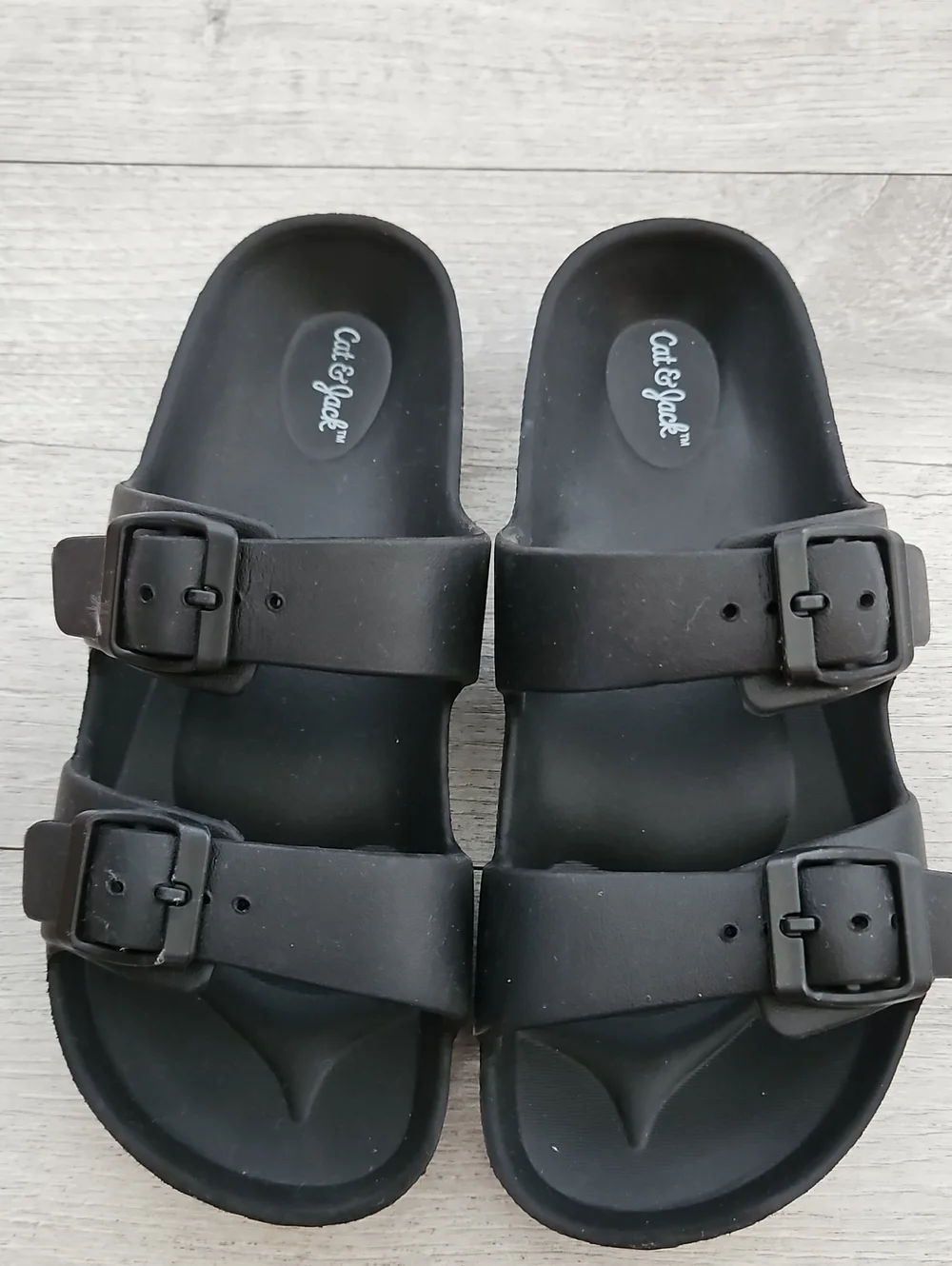 Cat & Jack Black Double-Buckle Slide Sandals for Kids